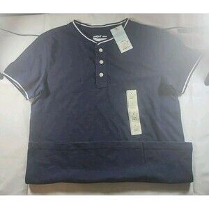 Cat & Jack Boys Blue Short Sleeve Button Polo Size Large